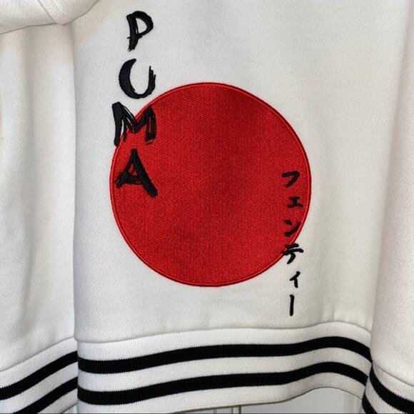 Rising Sun Lace Up Oversize Crop Hoodie XS - Picture 3 of 6